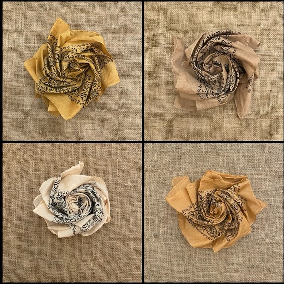 BANDANA Set Hand Dyed Sun Bleached "Happy Hour” Set of 4) ⭐️NWT - Picture 3 of 11